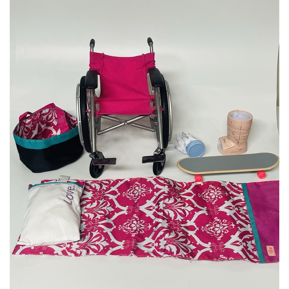 Our Generation Heals on Wheels Wheelchair Misc Set Fits "18 Dolls